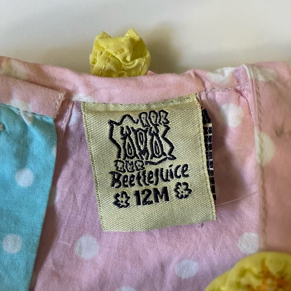 Beetlejuice Dress Size 12 Months New NWT Boutique boho handkerchief Baby girls - Picture 8 of 16